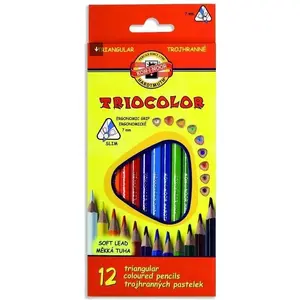 Colored pencils KOH-I-NOOR Triocolor 7 mm, set of 12 colors