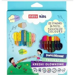 Triangular double-ended colored pencils Easy-Stationery EASY 48 colors