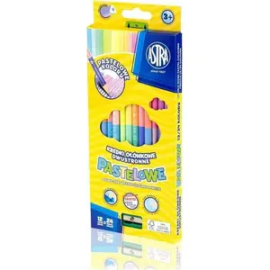 Colored pencils Astra triangular double-ended pastel 12=24 — set of 12 pencils (24 colors)