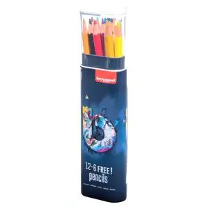 Colour pencil set BRUYNZEEL SAKURA 18 pcs — multicolour, plastic tube packaging