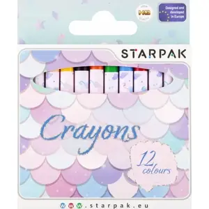 Wax crayons STARPAK Mermaid set — 12 colors, pack of 12 pieces (STK KRE144)