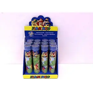 Colored Pencils Flamingo set, 12 colors in metal tube