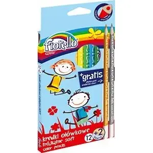 Colored pencil set Fiorello — 12 colors, wooden pencils, assorted pigments