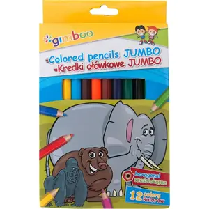 Colored pencil set Gimboo Jumbo six-sided pencils, 12 pcs, mixed colors