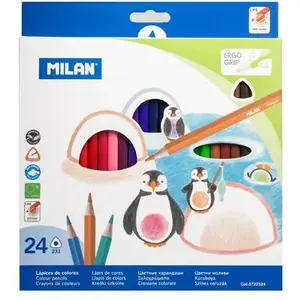 Colored pencil set Milan 24 colors model 0722324 — wooden pencils, assorted shades