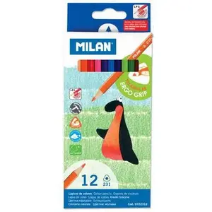 Colored pencil set Milan model 0722312 — triangular wooden pencils, 12 colors