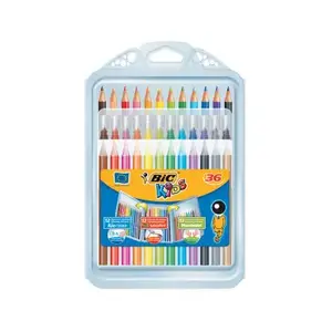 Цветные карандаши BIC 8877011 — 36 шт. в пластиковом пенале, мультимедийный набор для детей