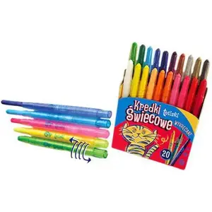 Wax Crayons Tetis KT010-AE — 20 twist-up colors, refillable cartridge style