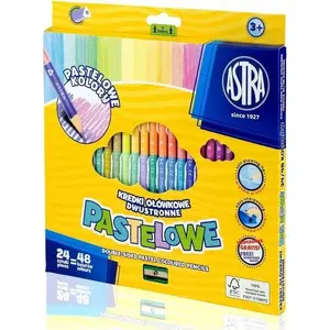 Colored Pencil Set Astra triangular double-ended pastel 24=48 pieces