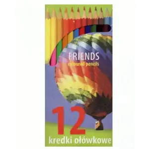 Krāsu zīmuļu komplekts kw trade Friends — 12 krāsas, koka