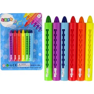 Colored Pastel Crayons set, LEANToys 6 pieces (pastel shades)