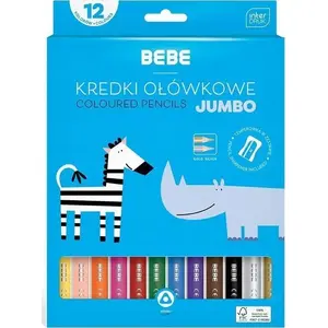 Krāsainie zīmuļi TEKA Kredki ołówkowe Jumbo BB Kids 12 krāsas, biezs trīsstūrveida korpuss