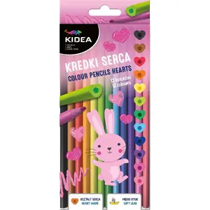 Krītiņi Derform KIDEA OLO 12KOL — komplekts 12 gab., ūdensšķīstoši serdes, bērniem piemēroti koka krītiņi