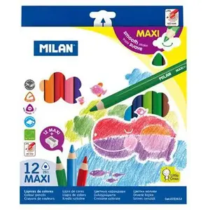 Milan Maxi triangular colored pencils set 12 colors, brand Milan, model 0722612