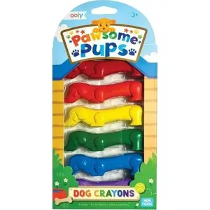 Krāsainie zīmuļi Ooly Pawsome Pups — komplekts 6 gab., ar suņu tematiku