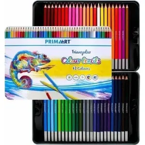 Colored pencil set STARPAK triangular 48 colors, wooden pencils, assortment of 48 shades