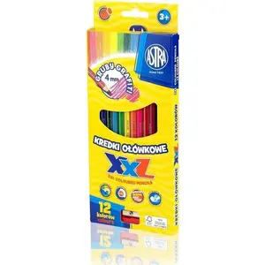 Colored pencil set Astra 12 colors hexagonal wooden pencils