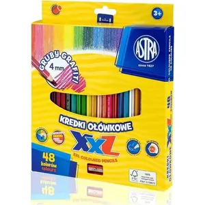 Colored pencil set Astra 48 colors hexagonal wooden pencils