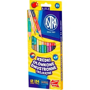 Colored pencils Astra triangular double-ended 24 colors
