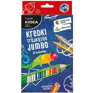 Krāsainas trīsstūra biezas krītiņi Derform 12 krāsas DERF.KTG12KA