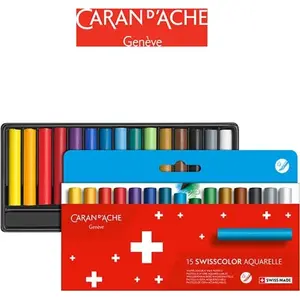 Watercolor Wax Pencils Caran d'Ache Swisscolor CD7502-815 — 15-piece cardboard box