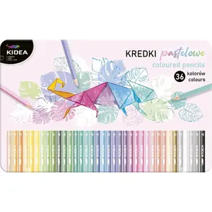 Trīsstūra pastēļu zīmuļi Derform 36 krāsas KIDEA, modelis 449220