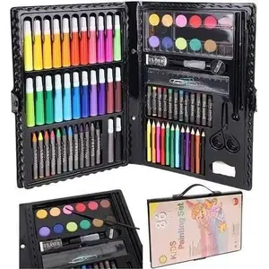 Art painting set in a carry case, 86 pieces — No name (art supplies kit, portable case)