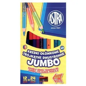 Colored double-ended pencil set Astra Jumbo — 12 pieces