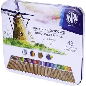 Colored watercolor pencils Astra Prestige — 48 colors, cedar wood, set of 48