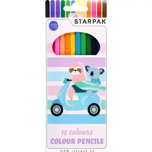 Colored pencils STARPAK STK KRE140 — set of 12 colors, wooden pencil pack