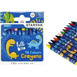 Wax Crayons STARPAK STK KRE121 — 12 colors, dinosaur design, pack of 12