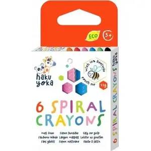 Spiral Colored Pencils TEKA model 583204 — 6 colors — wooden barrel, hexagonal grip
