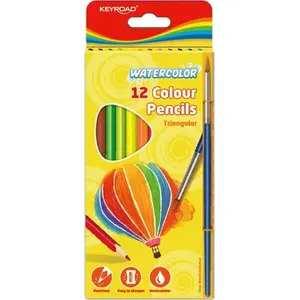 Colored pencil set Keyroad Kredki trójkątne 12 pieces - triangular ergonomic pencils