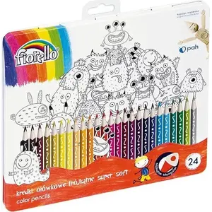 Colored pencils Fiorello Super Soft triangular 12 colors + 2 free sharpeners, model 170-2625
