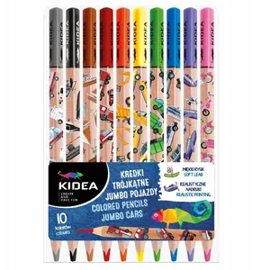 Derform krāsainie zīmuļi OLO 10KOL Jumbo trīsstūra forma, 10 krāsas