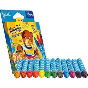 Vaska krītiņi Tetis TETISKI 12 krāsas — komplekts ar 12 vaska krītiņiem