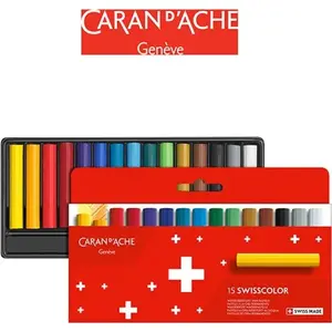 Wax crayons Caran d`Arche Swisscolor — set of 15, cardboard box