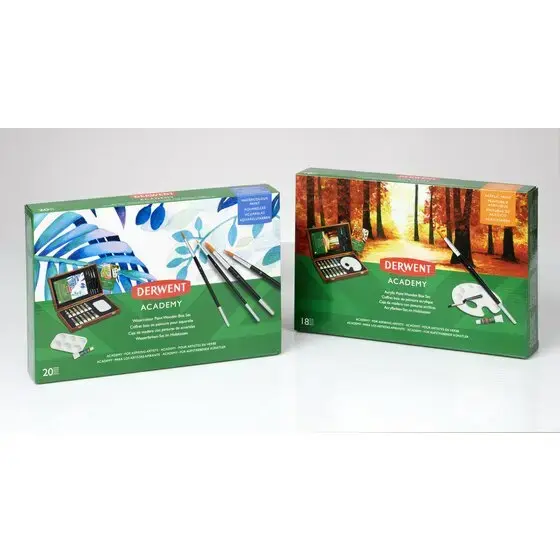 Derwent Academy Acrylic Wooden Box paint set Photo 4
