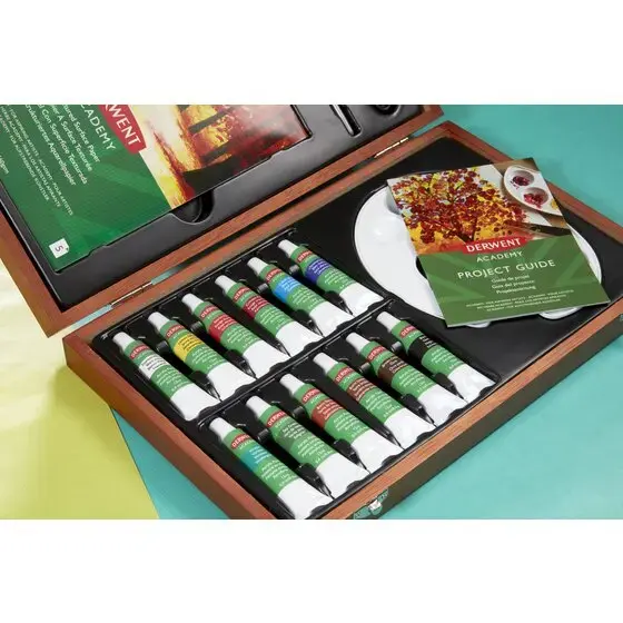 Derwent Academy Acrylic Wooden Box paint set Photo 7
