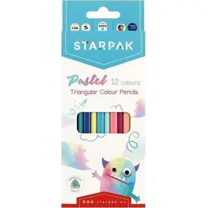 Colored Pencil Set STARPAK 12 pcs — triangular pastel leads, model STK KRE18