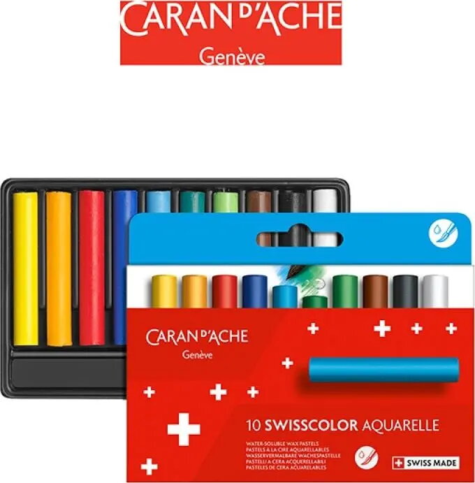 Voskveidīgi akvareļu zīmuļi Caran d`Ache Swisscolor