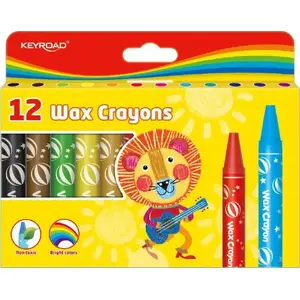 Crayons Keyroad 12 pcs, 14 mm diameter, assorted colors, display-packed