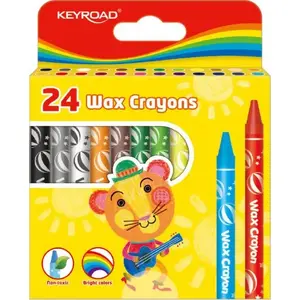 Crayons Keyroad KR971303 — 12 pieces, 8 mm diameter, assorted colors, display-packed