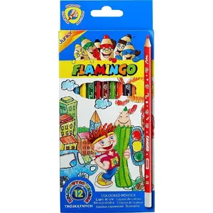 Colored pencil set Titanum 12 colors, triangular wooden barrels, model 385018