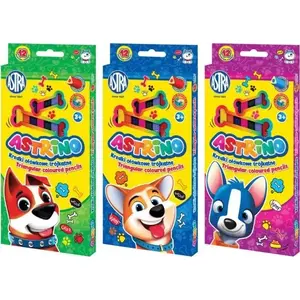 Colored Pencil Set Astra TARGI Astrino triangular wooden pencils 12 colors