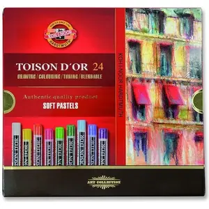 Colored Dry Pastels KOH-I-NOOR 24 colors Toison — artist soft pastels set