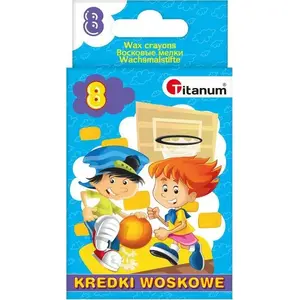 Crayons set Titanum 8 colors model 385031 — wax crayons, pack of 8