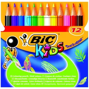 Krāsainie zīmuļi BIC Tropicolors — koksne, daudzkrāsaini (BIC 832567)