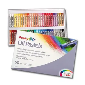 Oil pastel sticks set Pentel PHN-50 — 50 pieces, length 60.5 mm, diameter 8.6 mm, multicolour