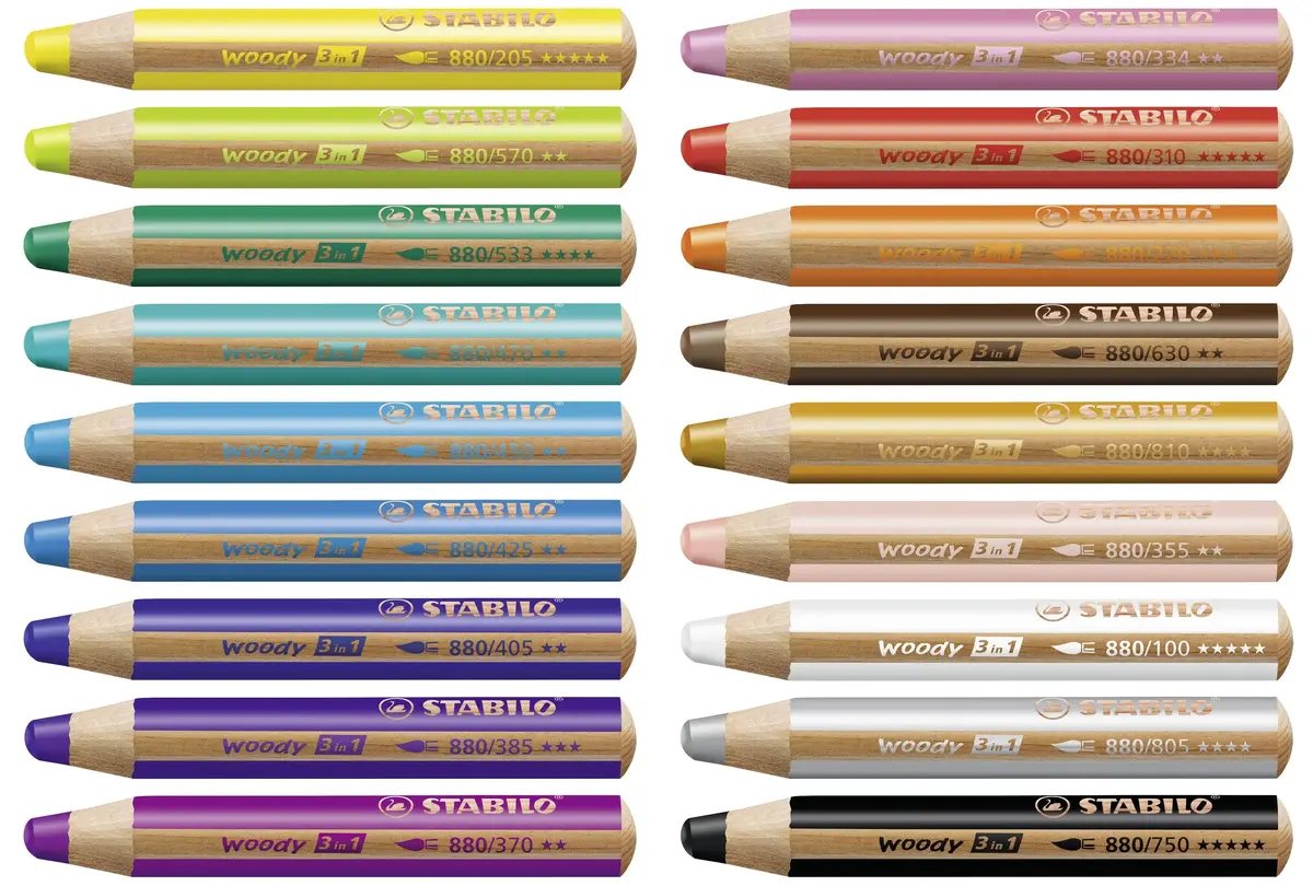 Stabilo woody 3 in 1 watercolour pencils, 18 pcs Photo 2